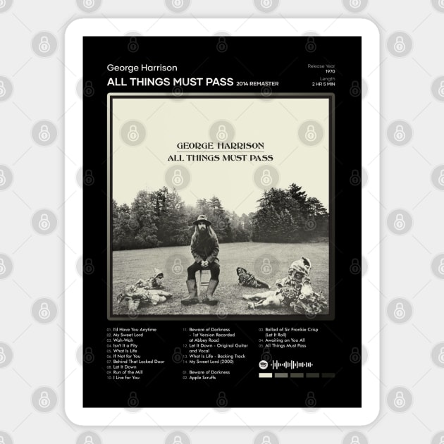 George Harrison - All Things Must Pass Tracklist Album Magnet by 80sRetro